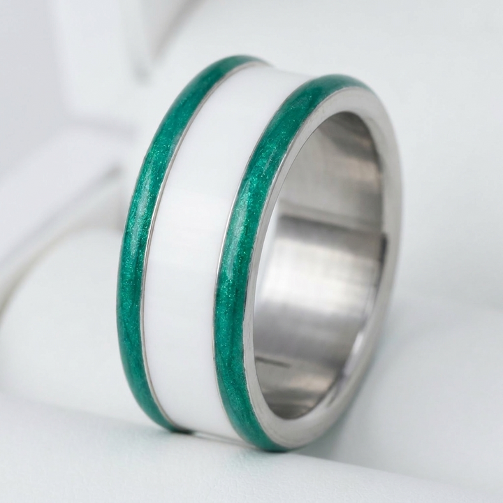 Base extra small "Aqua Acid" en acier carrée pour bague mood interchangeable