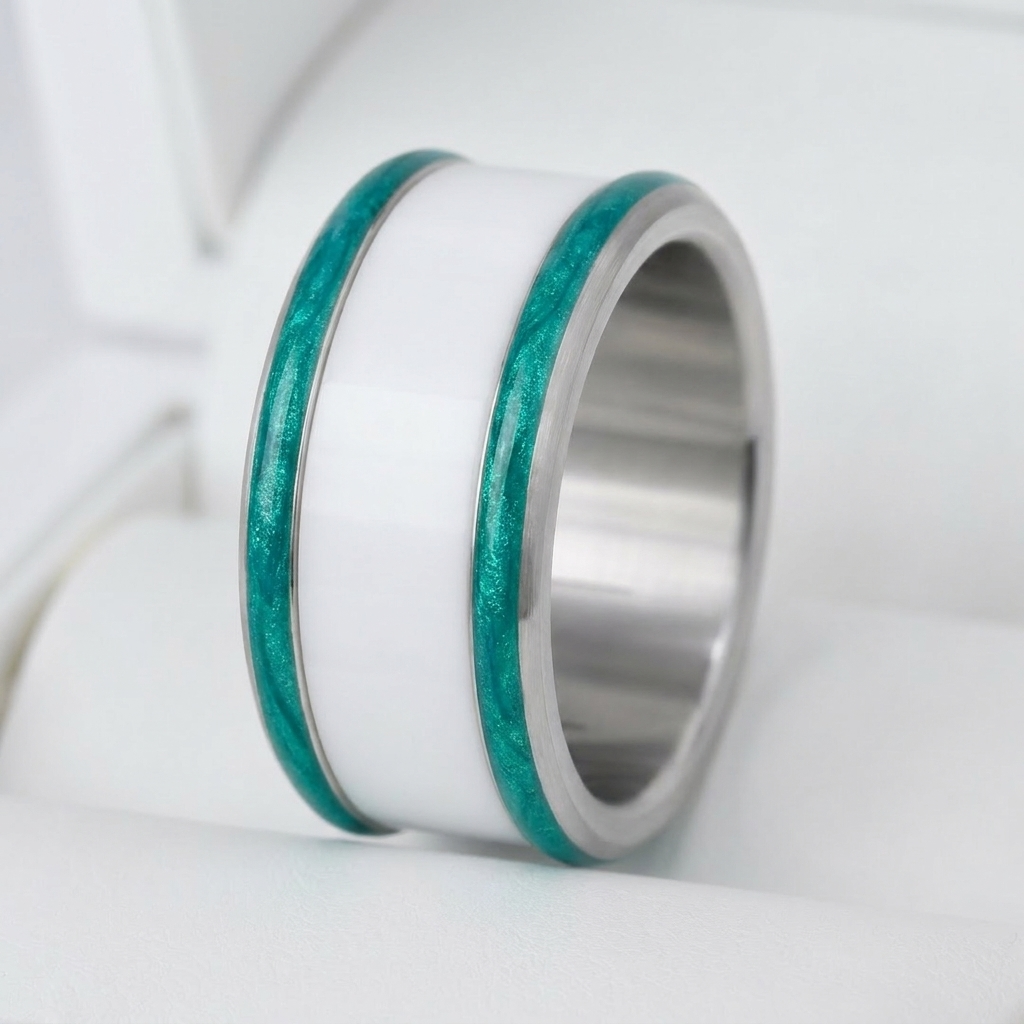 Base small "Aqua Acid" en acier carrée pour bague mood interchangeable