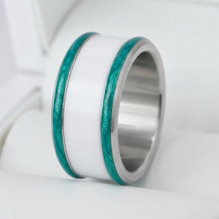 Base small "Aqua Acid" en acier carrée pour bague mood interchangeable