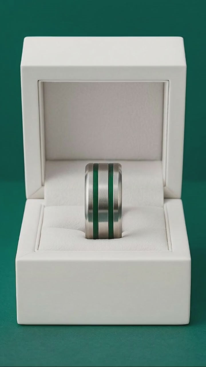 🌲  Set 2 Mini Addons aus smaragdgrünem Aluminium, für den auwechselbaren mood Ring