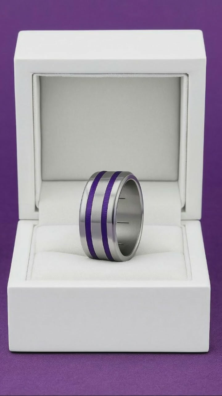 🌌 Set 2 Mini Addons aus violettblauem Aluminium, für den auwechselbaren mood Ring