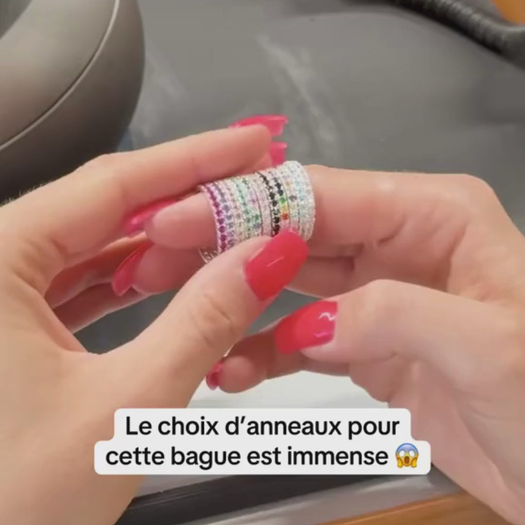 Bague "Rosée de Printemps" – avec anneaux interchangeables en argent 925 et acier