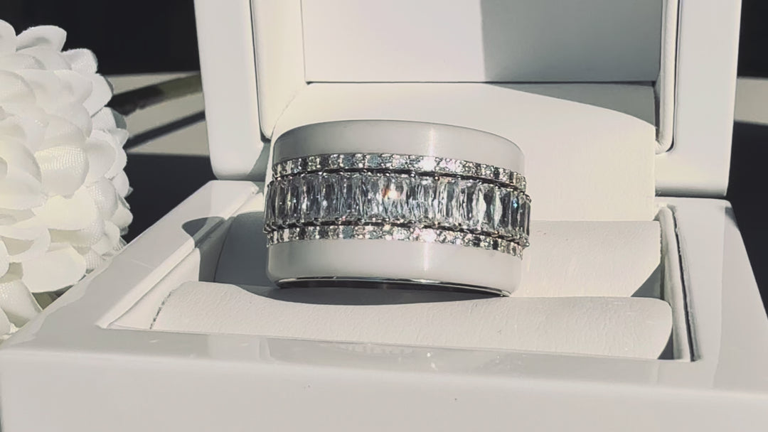💍 Anneau (addon deux tiers) "Auraline" en argent 925 serti de zircons
