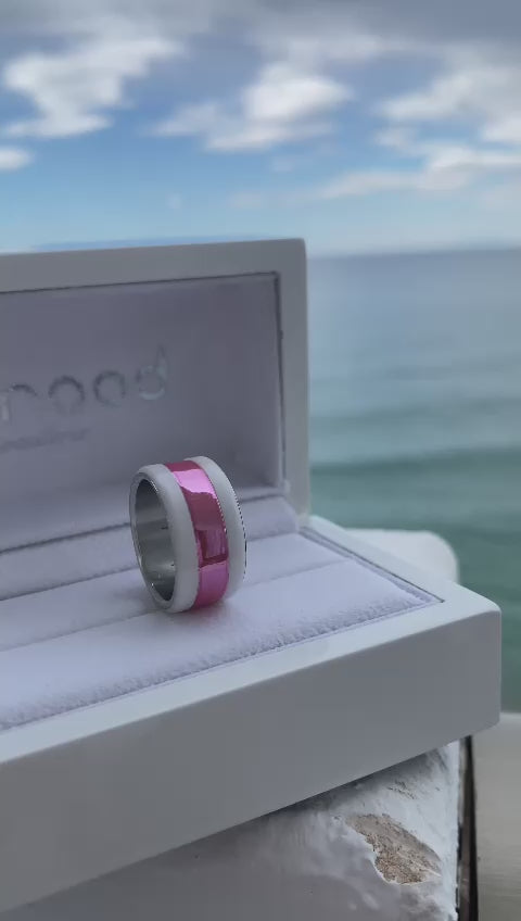Argent deux tiers rose 💗💗💗  Deux tiers en argent 925 avec un revêtement rose vif pour bague mood interchangeable