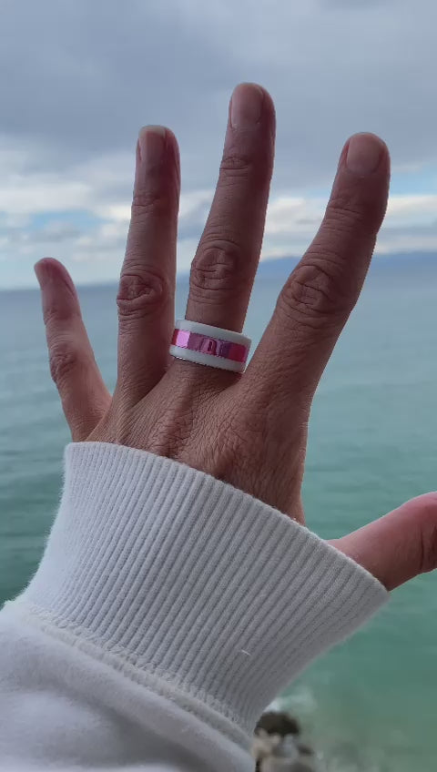 Argent deux tiers rose 💗💗💗  Deux tiers en argent 925 avec un revêtement rose vif pour bague mood interchangeable