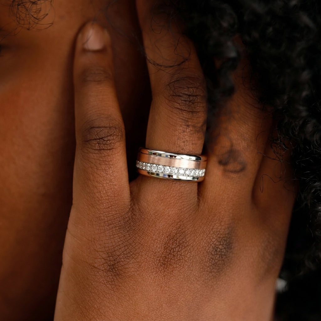 mood Ring „Shiny Love“ mit funkelnden Zirkonia Steinen, 925er Silber und auswechselbarer Farbe