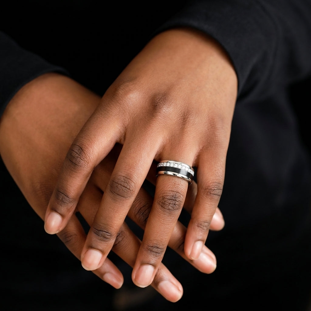 mood Ring „Shiny Love“ mit funkelnden Zirkonia Steinen, 925er Silber und auswechselbarer Farbe