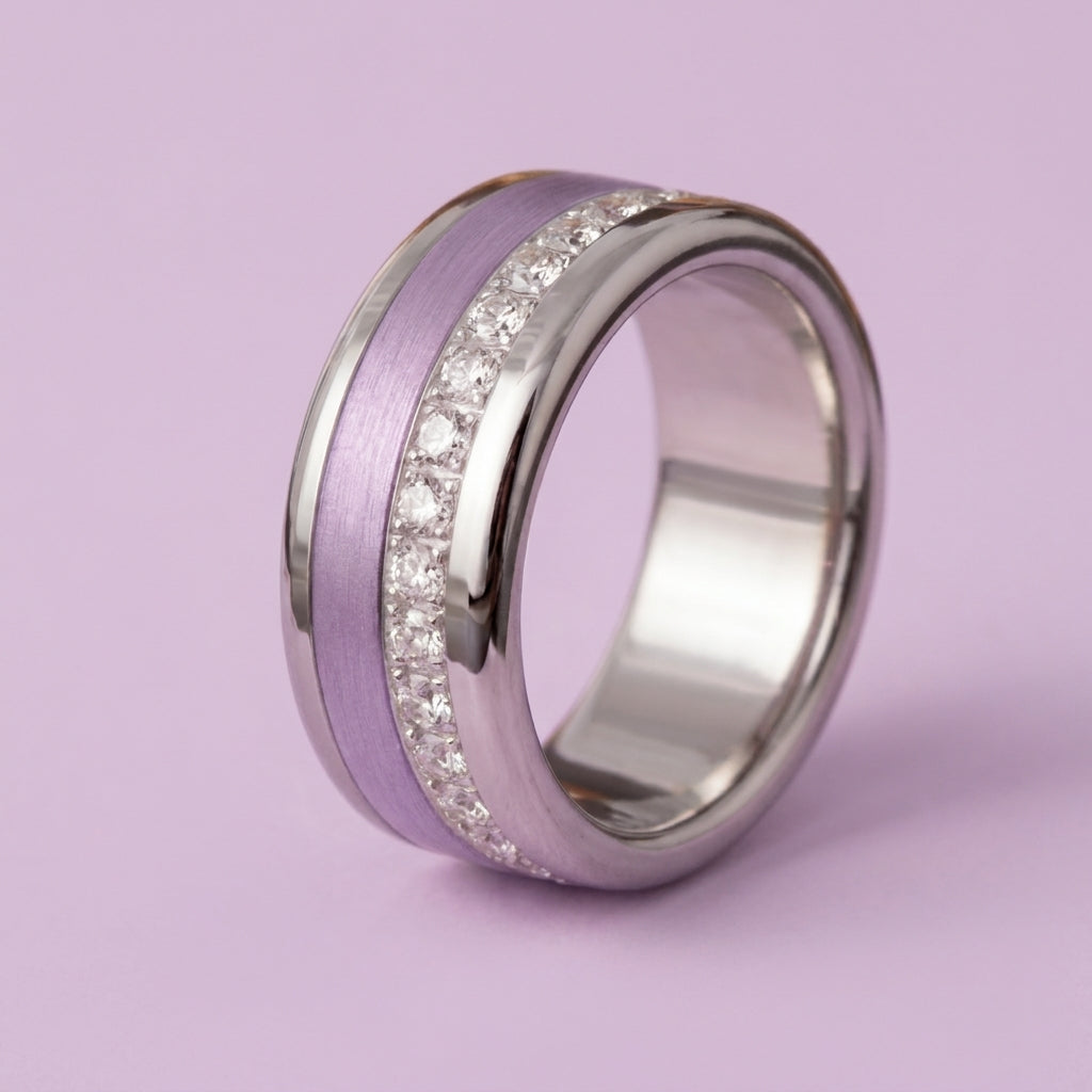 mood Ring „Shiny Love“ mit funkelnden Zirkonia Steinen, 925er Silber und auswechselbarer Farbe