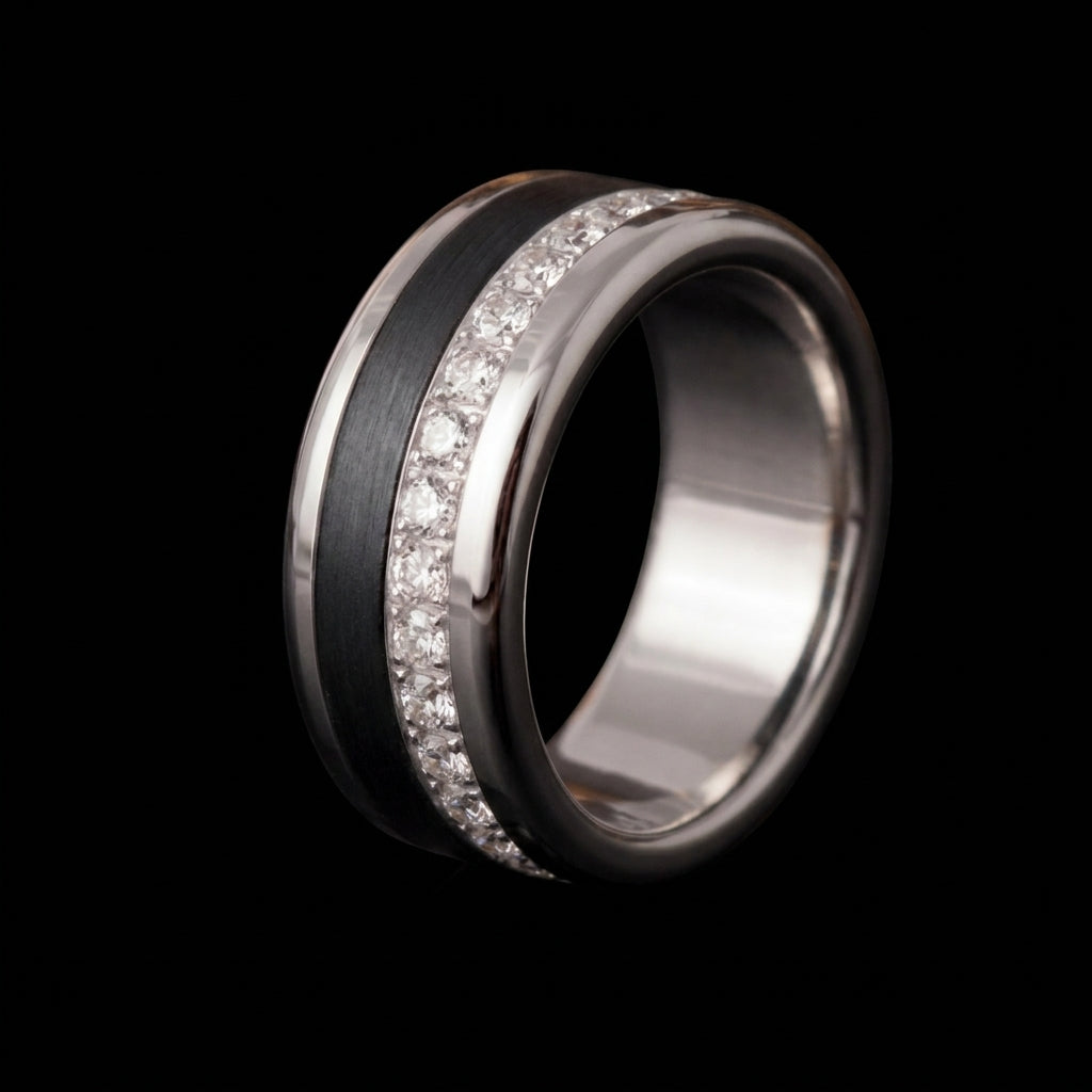 mood Ring „Shiny Love“ mit funkelnden Zirkonia Steinen, 925er Silber und auswechselbarer Farbe