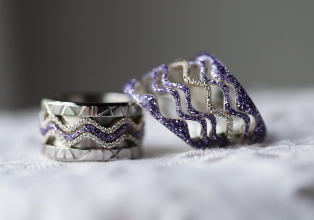 〰️ Addon Middle "Nazaré Purple glow" 〰️ pour bague mood