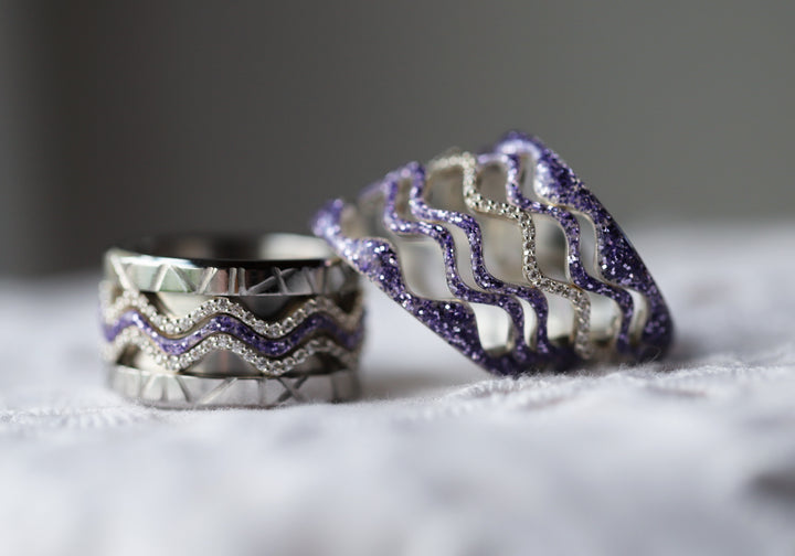 〰️ Addon Middle "Nazaré Purple glow" 〰️ pour bague mood