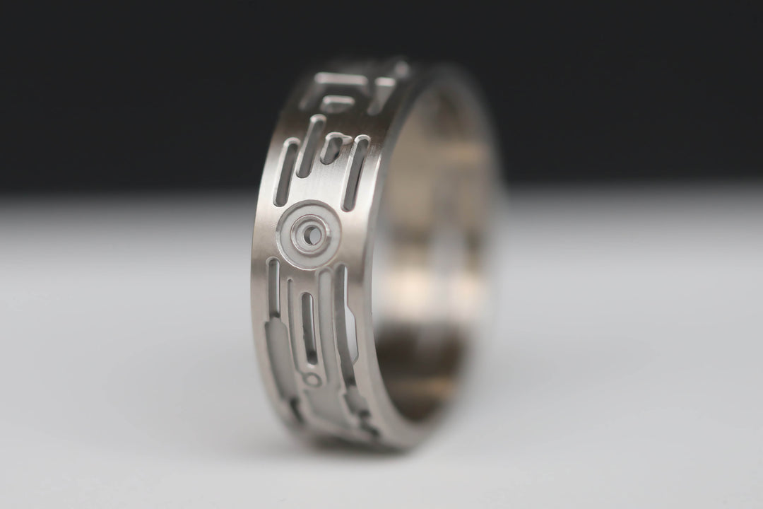 🦾    Coffret Style et Puissance au Masculin 🩶 Bague mood avec deux anneaux en acier 3d