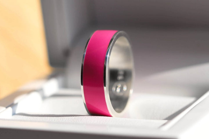 💓Innenring (2/3 Addon) aus 925er Silber mit einer fuchsienroten Emaille Beschichtung💓