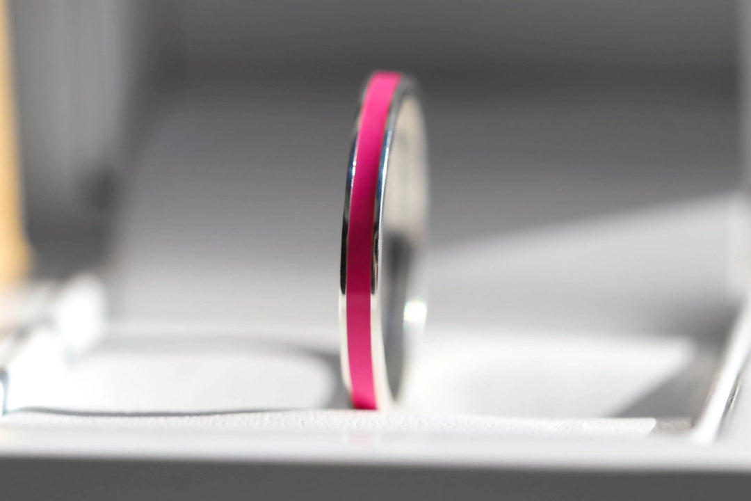 💓Innenring (2/3 Addon) aus 925er Silber mit einer fuchsienroten Emaille Beschichtung💓