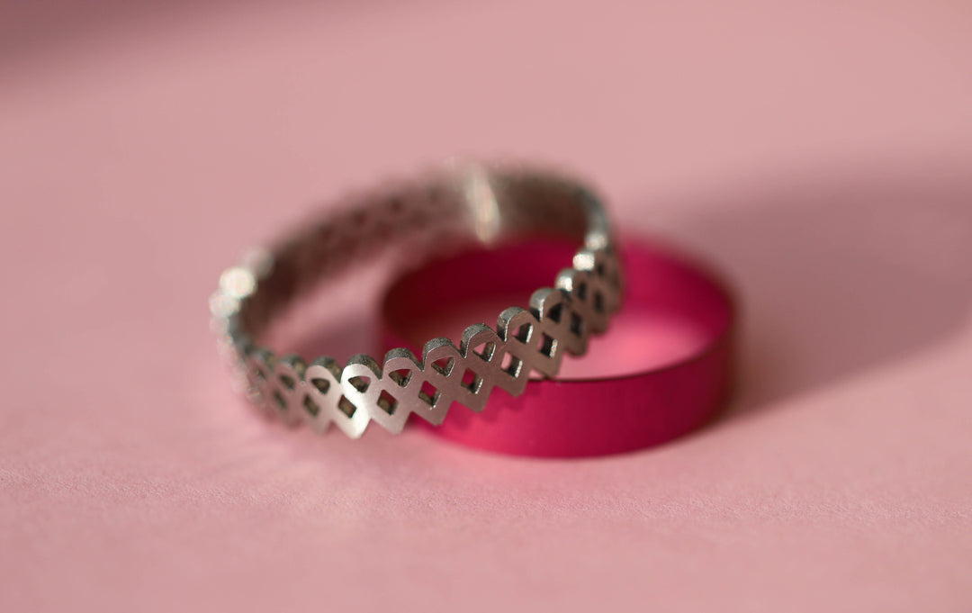 Deux tiers 3D Ruban Rose