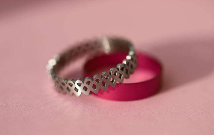 Deux tiers 3D Ruban Rose