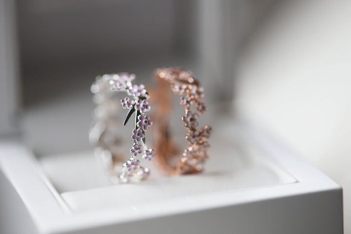 🌸 Addon (anneau) NAGOYA en argent 925 avec revêtement en émail pour bague mood interchangeable 🌸