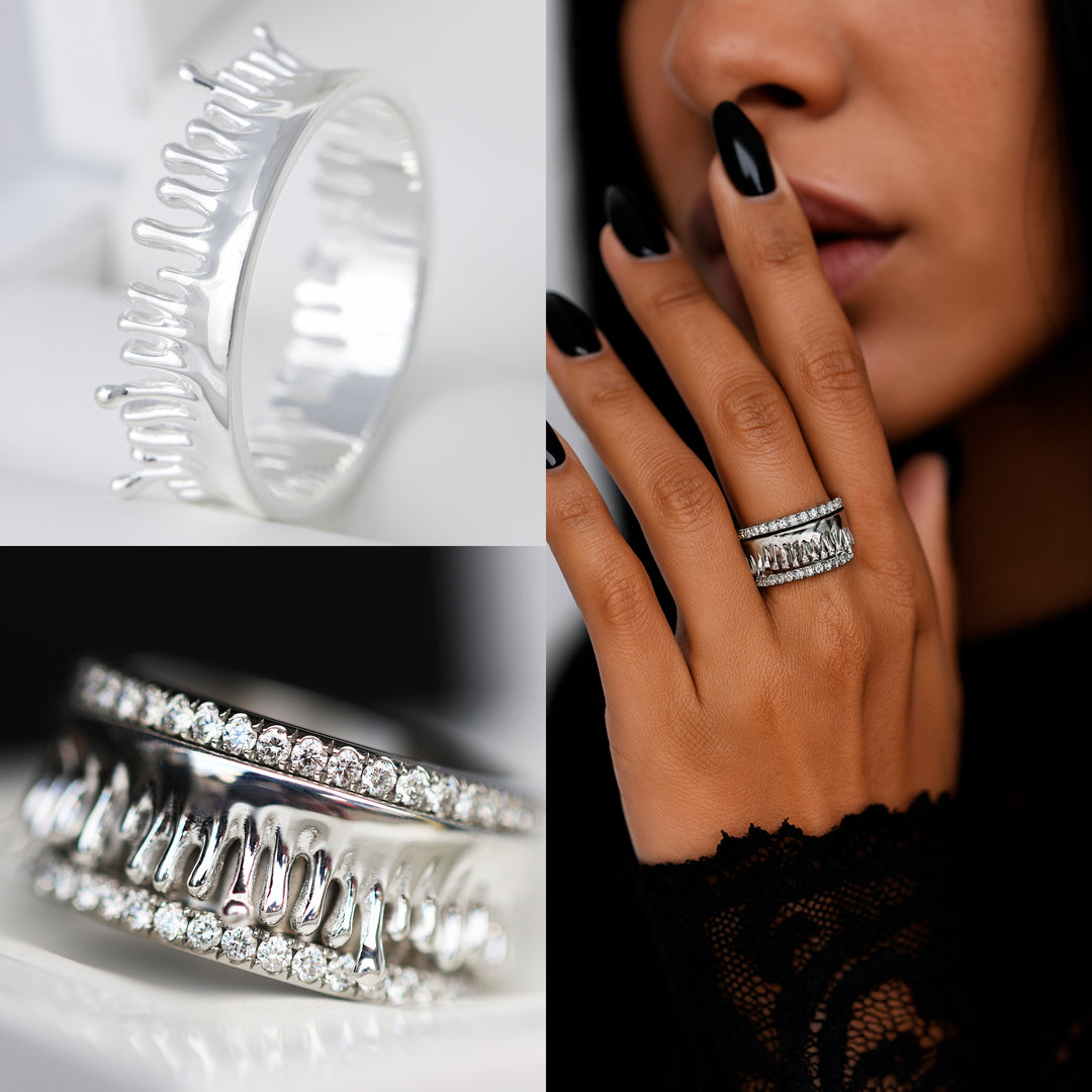 🩸Innenring (Addon) aus 925er Silber "Silverblood" polierte Ausführung für den auswechselbaren mood Ring