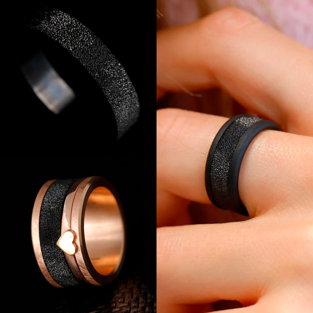 Innenring (2/3 Addon) aus 925er Silber "Kilauea" Black Ausführung für auswechselbaren mood Ring
