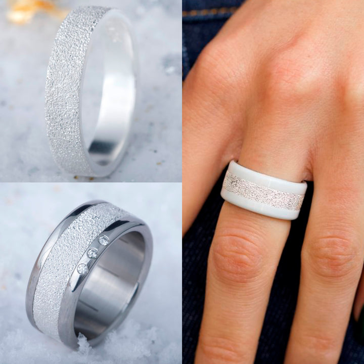 Innenring (2/3 Addon) aus 925 Silber "Ewiger Schnee" für auswechselbaren mood Ring – 20 Jahre Special