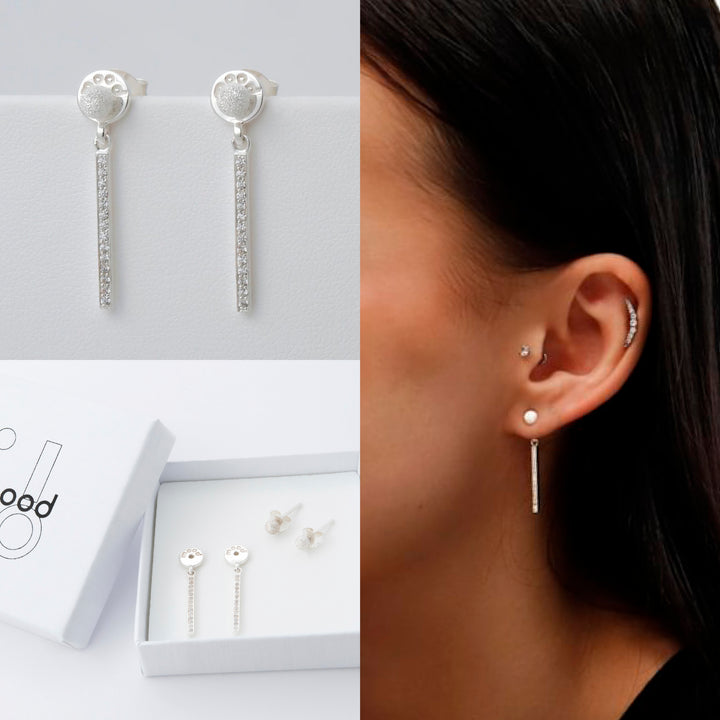 "Clip & Drop Authentische Aura" mood aus 925er Silber mit Zirkonia Steine besetzt (Auswechselbarer Ohrschmuck)