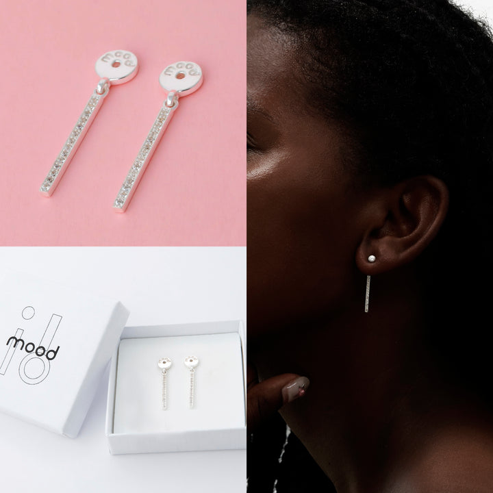 "Drop Authentische Aura" mood aus 925er Silber mit Zirkonia Steine besetzt (Ohrschmuck)