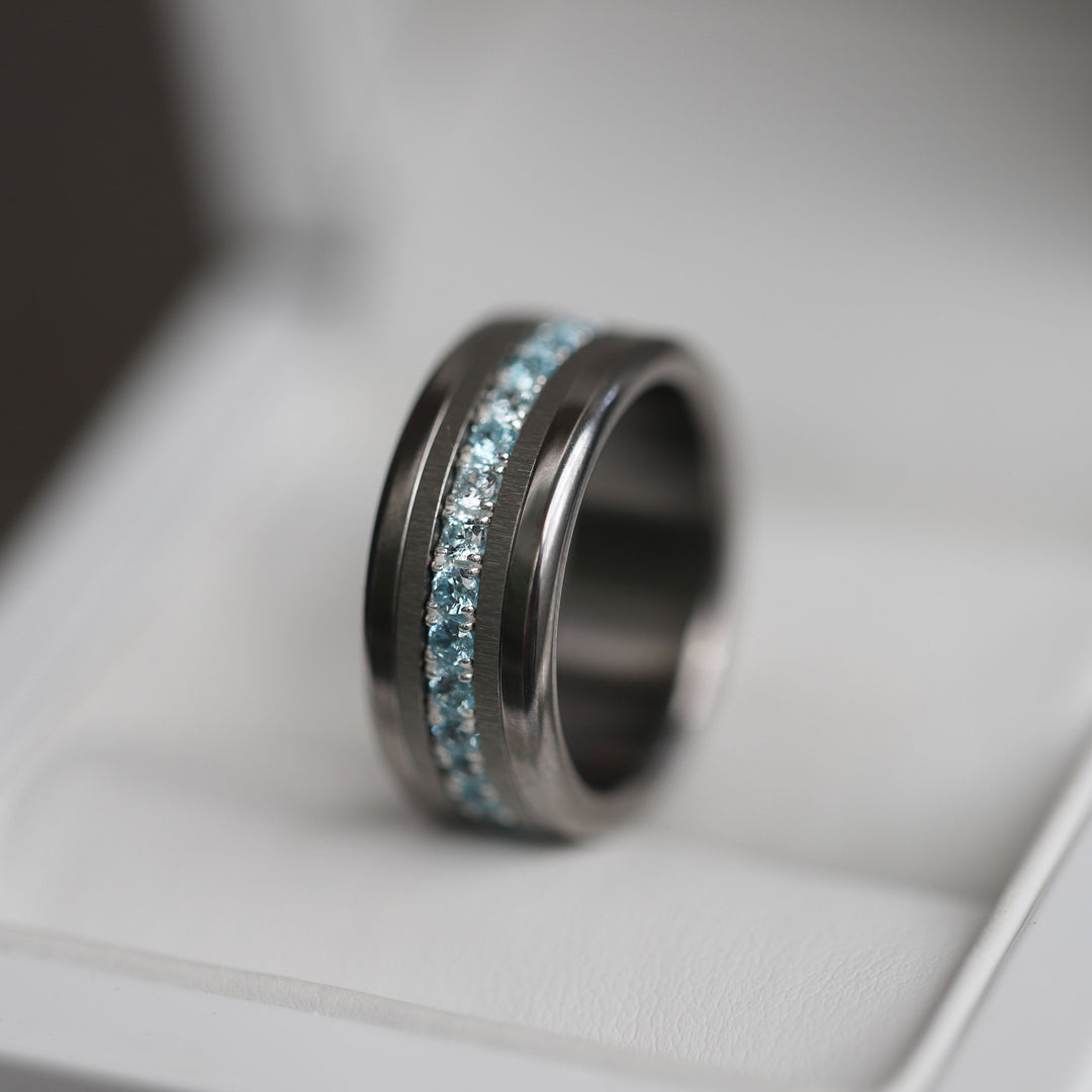 Auswechselbarer mood Ring "Sommererinnerung" aus 925er Silber und Zirkonia Steine [limitierte Auflage von 200 Stück]