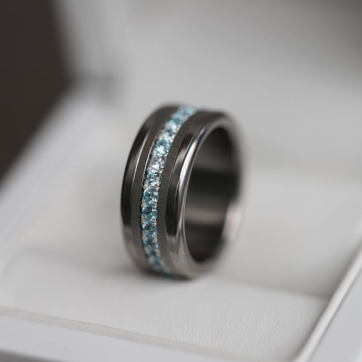 Auswechselbarer mood Ring "Sommererinnerung" aus 925er Silber und Zirkonia Steine [limitierte Auflage von 200 Stück]