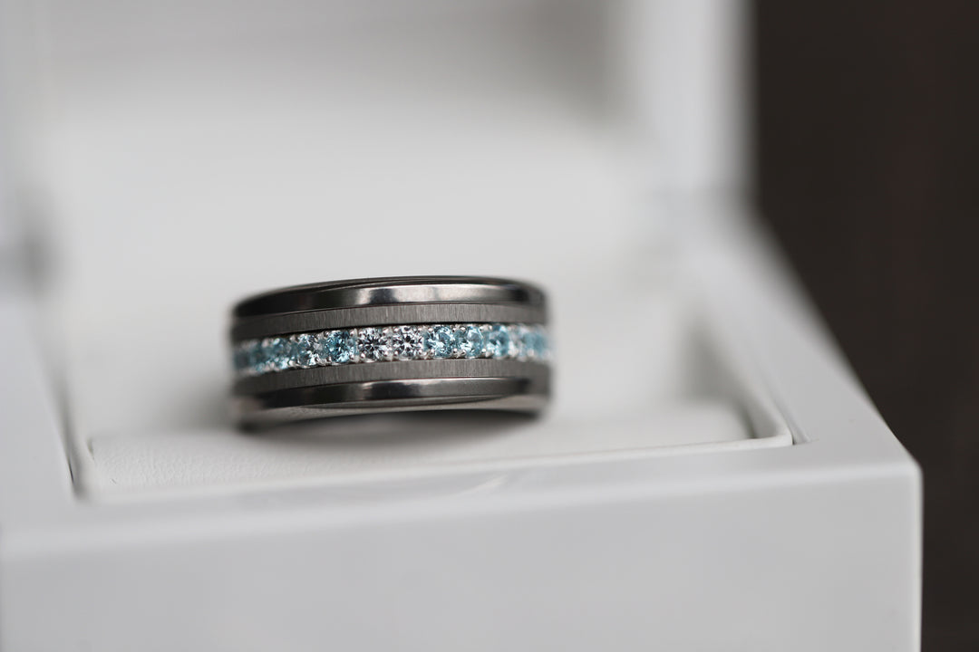 Auswechselbarer mood Ring "Sommererinnerung" aus 925er Silber und Zirkonia Steine [limitierte Auflage von 200 Stück]
