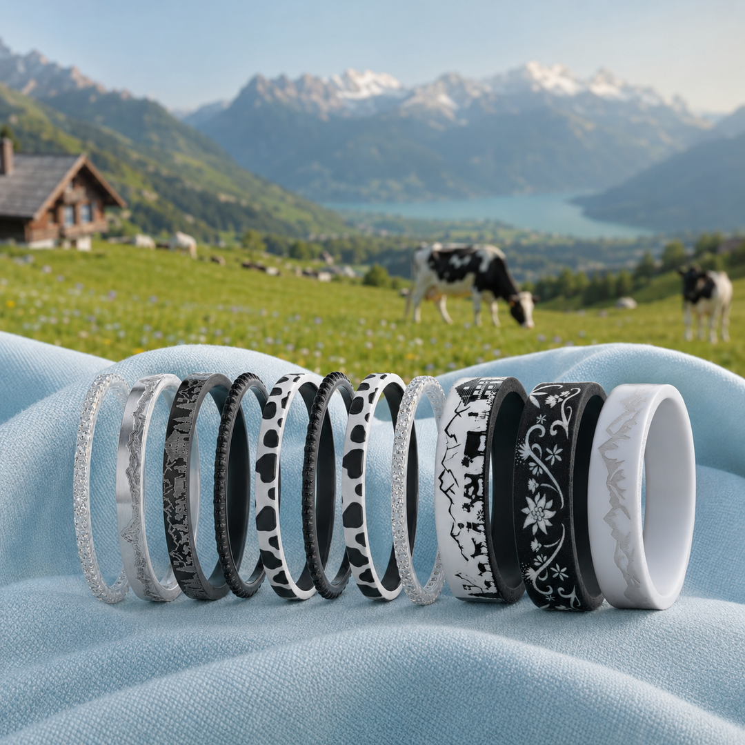 Starter Pack APPENZELL — bagues mood interchangeables, thème Suisse