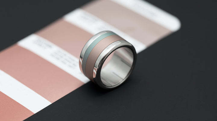 🤎 Anneau (deux tiers) en aluminium taupe pour bague mood interchangeable
