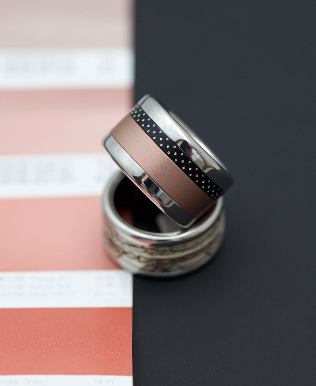 🤎 Anneau (deux tiers) en aluminium taupe pour bague mood interchangeable