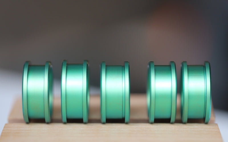 Ring-Set Herbst mit smaragdgrüner-türkis Fassung - Auswechselbarer mood Ring