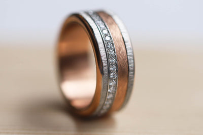 Base extra small rose gold arrondie froissée (9MM) - Seconde main