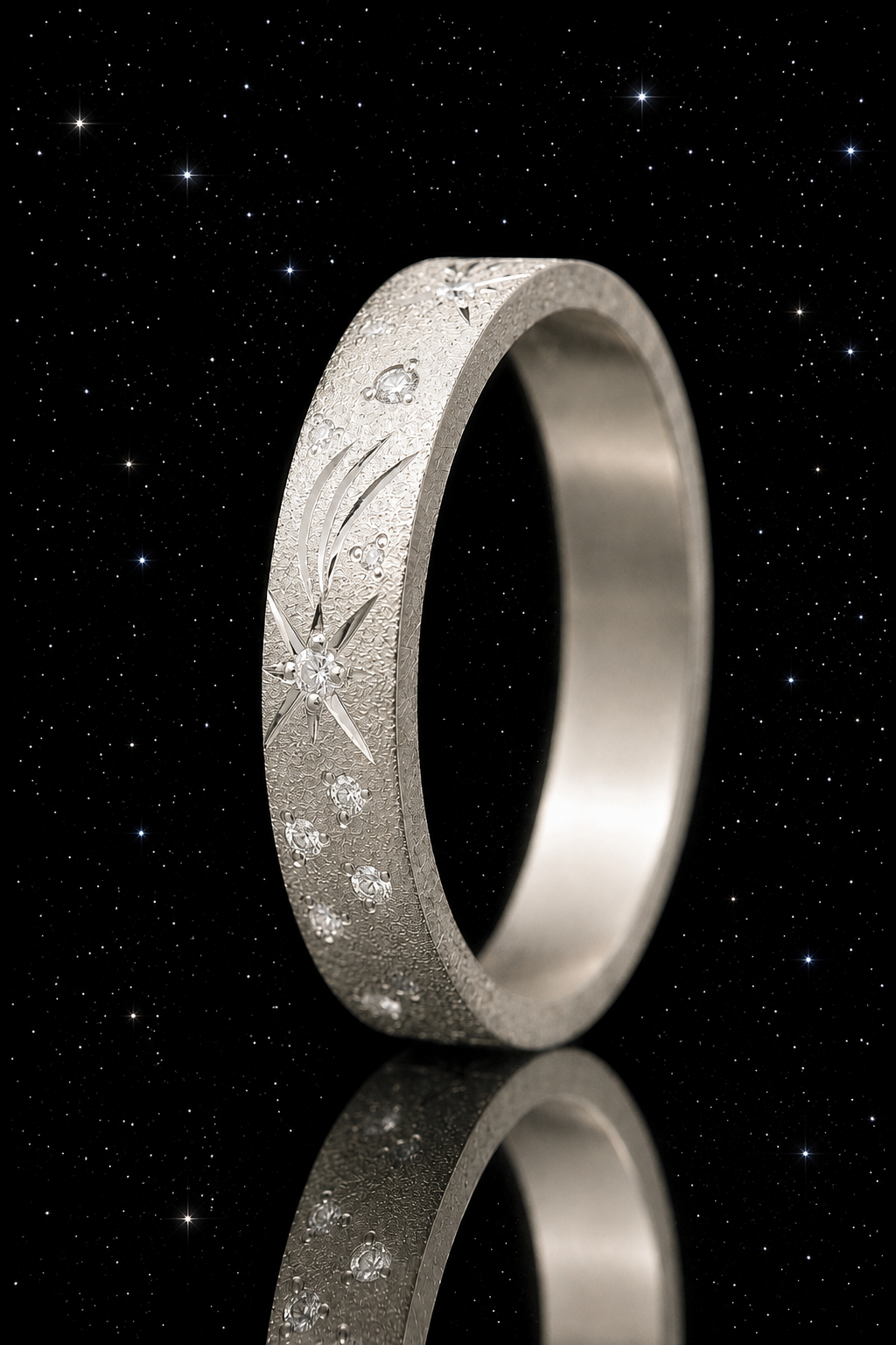 💍 Anneau (addon deux tiers) « Unicorn » en argent 925 entièrement serti de diamants blancs