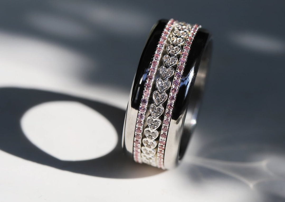 💍🤍  Anneau (addon medium) "Vertige" en argent 925 serti de zircons blancs