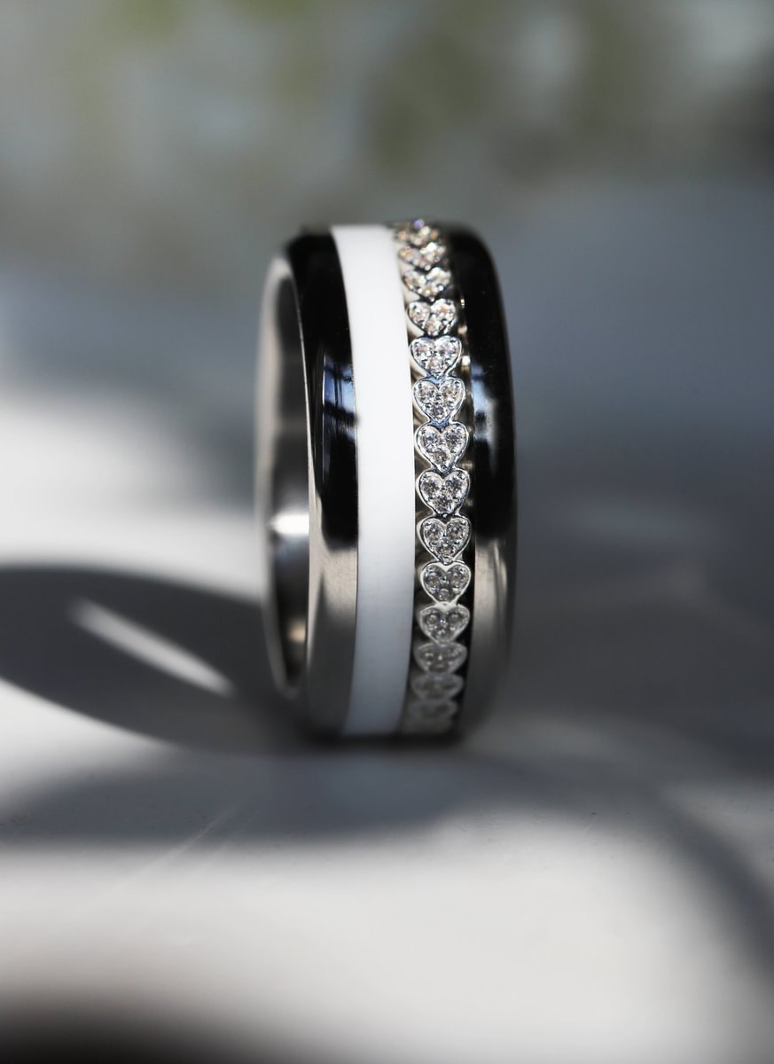 💍🤍  Anneau (addon medium) "Vertige" en argent 925 serti de zircons blancs