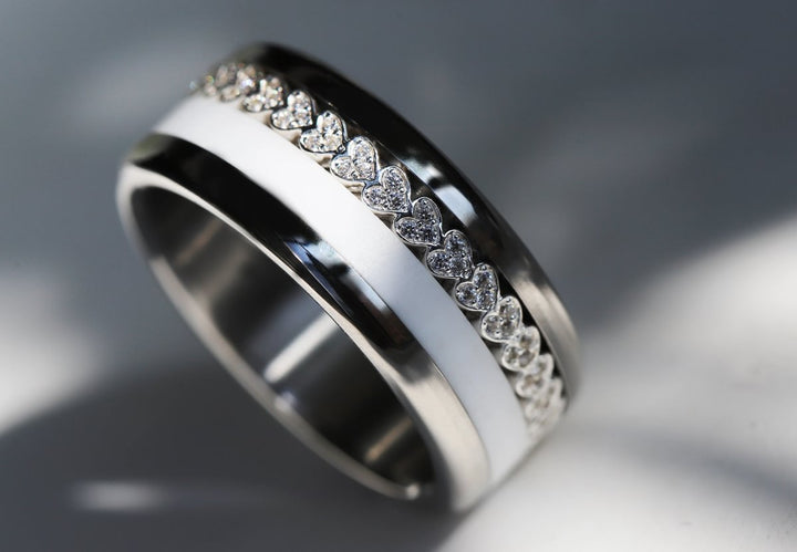 💍🤍  Anneau (addon medium) "Vertige" en argent 925 serti de zircons blancs