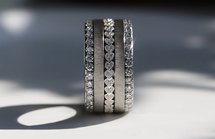 💍🤍  Anneau (addon medium) "Vertige" en argent 925 serti de zircons blancs