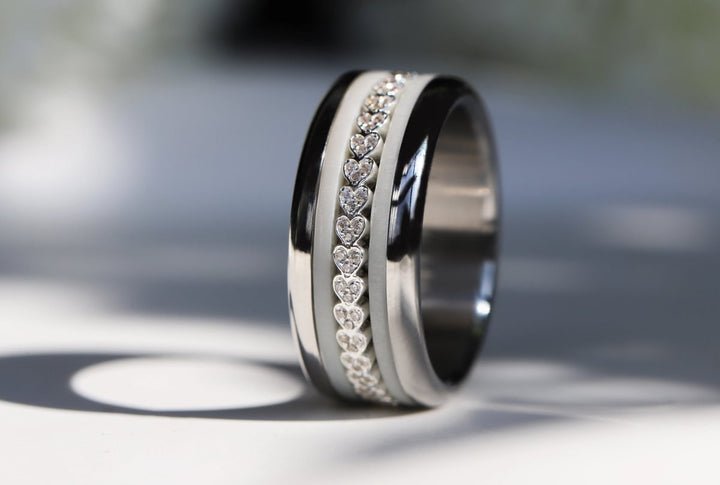 💍🤍  Anneau (addon medium) "Vertige" en argent 925 serti de zircons blancs