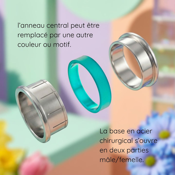 Bague swiss made "mood morphose" avec anneau interchangeable