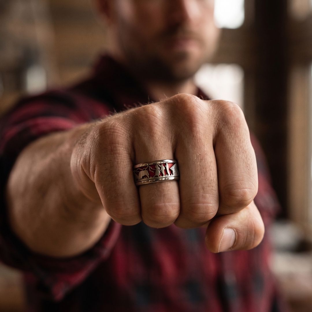 3D Alpaufzug mood Ring mit 7 Farben zur Auswahl - Schweizer Schmuck für Damen und Herren