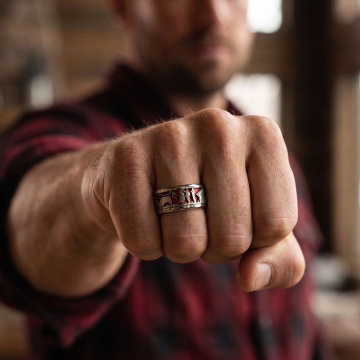 3D Alpaufzug mood Ring mit 7 Farben zur Auswahl - Schweizer Schmuck für Damen und Herren
