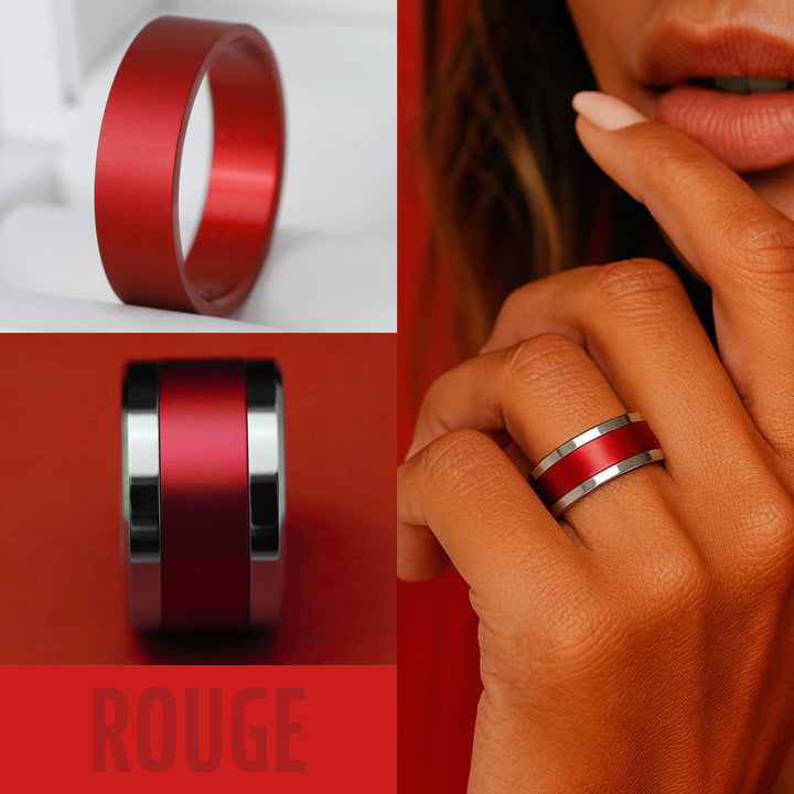 ❤️ Anneau (addon) aluminium rouge pour bague mood interchangeable
