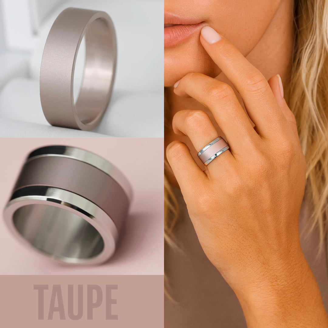 🤎 Anneau (addon) en aluminium taupe pour bague mood interchangeable
