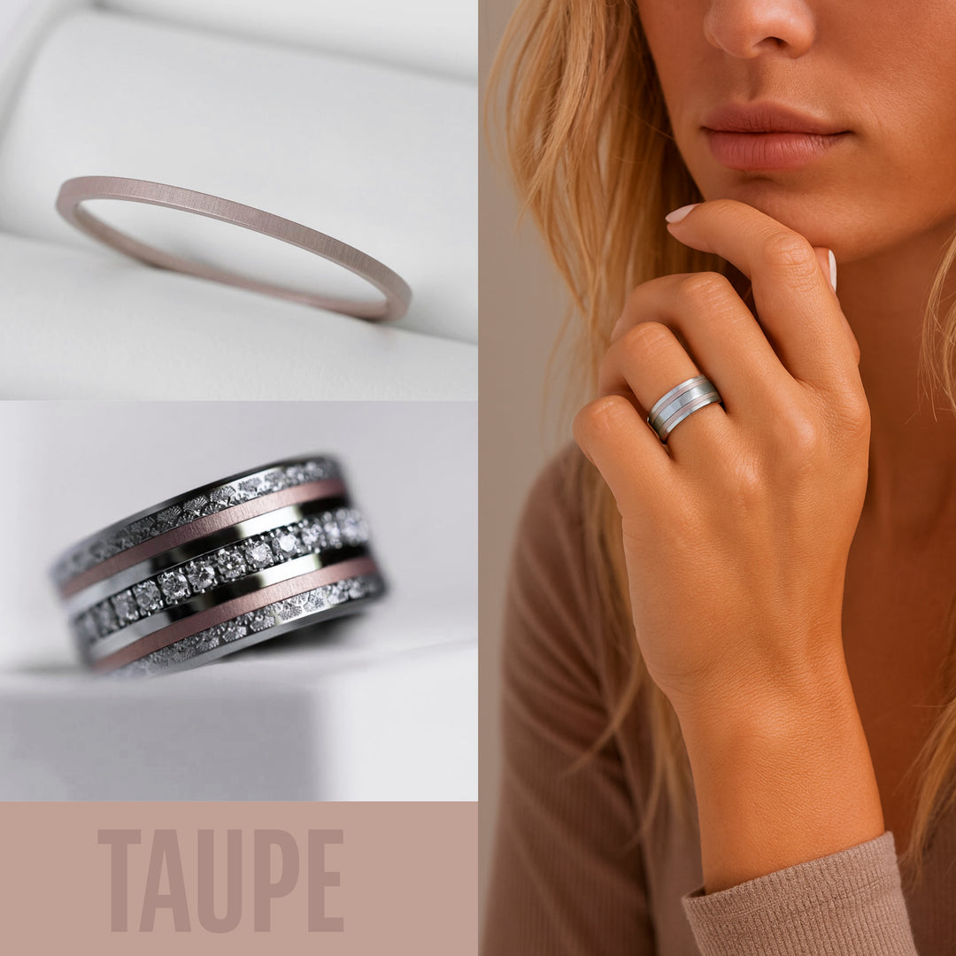 🤎 Anneaux (2x minis) en aluminium taupe pour bague mood interchangeable