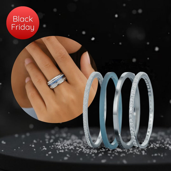 [Offre d'automne] Pack de 4 anneaux  mood "Astral mini" pour bague mood interchangeable