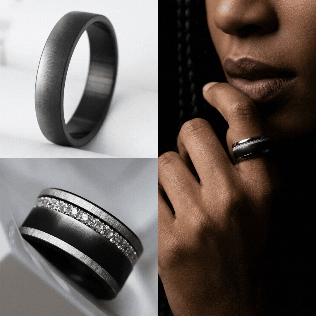 Innenring (Addon oder 2/3 Addon) Shadow aus abgestufter Edelstahl für den auswechselbaren mood Ringe