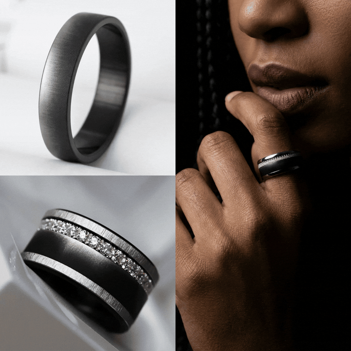 Innenring (Addon oder 2/3 Addon) Shadow aus abgestufter Edelstahl für den auswechselbaren mood Ringe