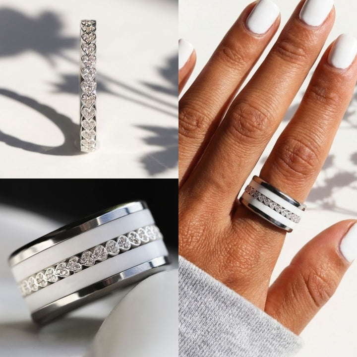 💍🤍  Anneau (addon medium) "Vertige" en argent 925 serti de zircons blancs